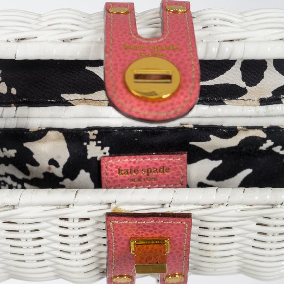 NWOT Kate Spade straw barrel clutch - Picture 4 of 6